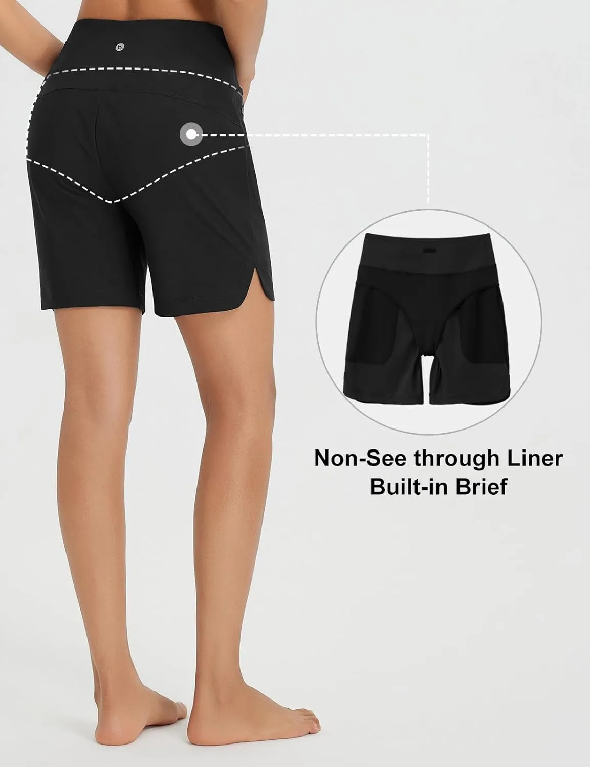 baleaf Women's 3"/5"/ 7" High Waisted Swim Board Shorts Quick Dry Swimsuits Bottoms Trunks with Pockets