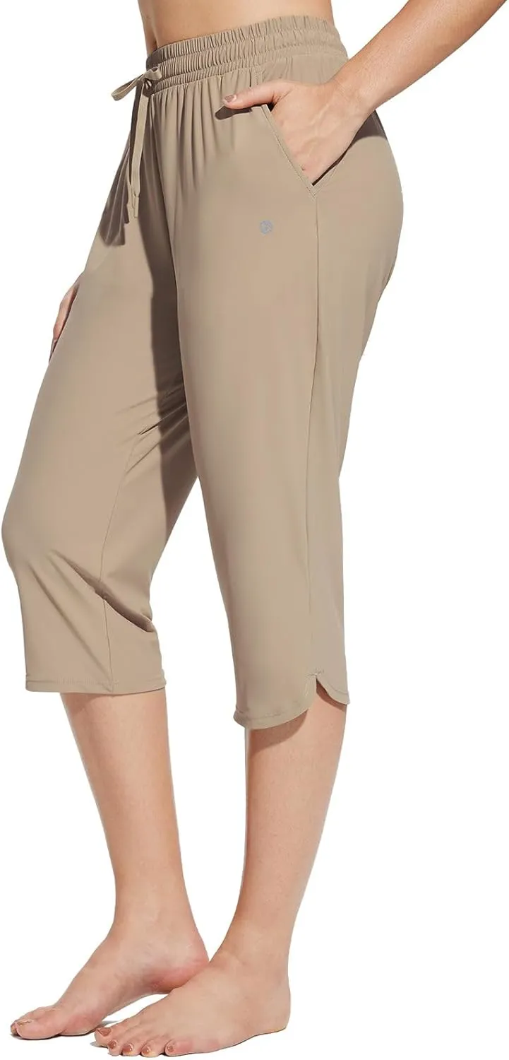baleaf Women's Swim Capris Pants 18" Quick Dry Modest Swimsuits UPF 50  Bathing Suit Bottoms Beach Pants with Pockets