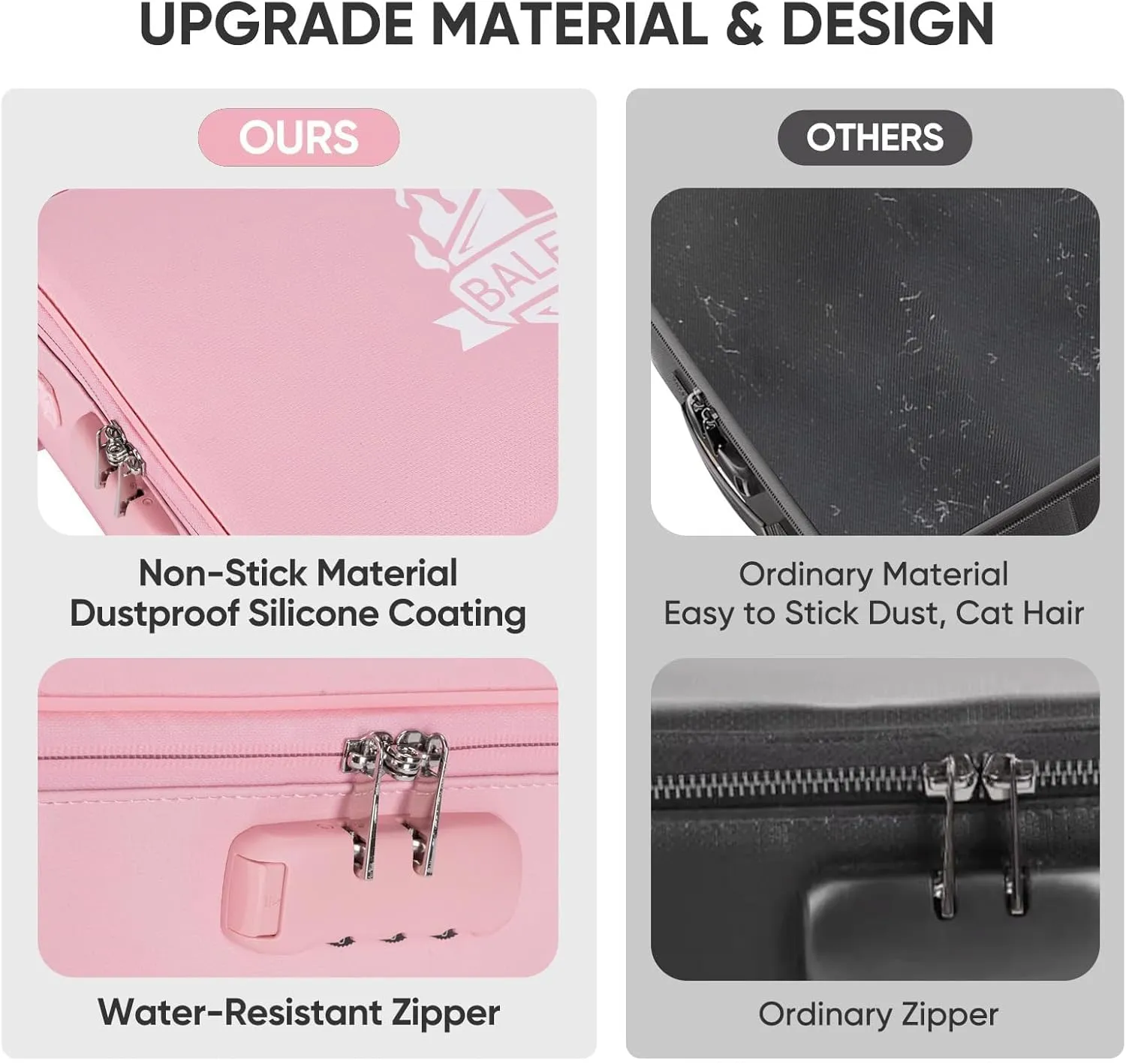 BALEINE Fireproof Document Box with Lock, Portable Fireproof Document Bag Waterproof Fire Proof File Boxes for Documents, File Organizer Box for Important Paperwork (Pink, 15''x11''x4'')