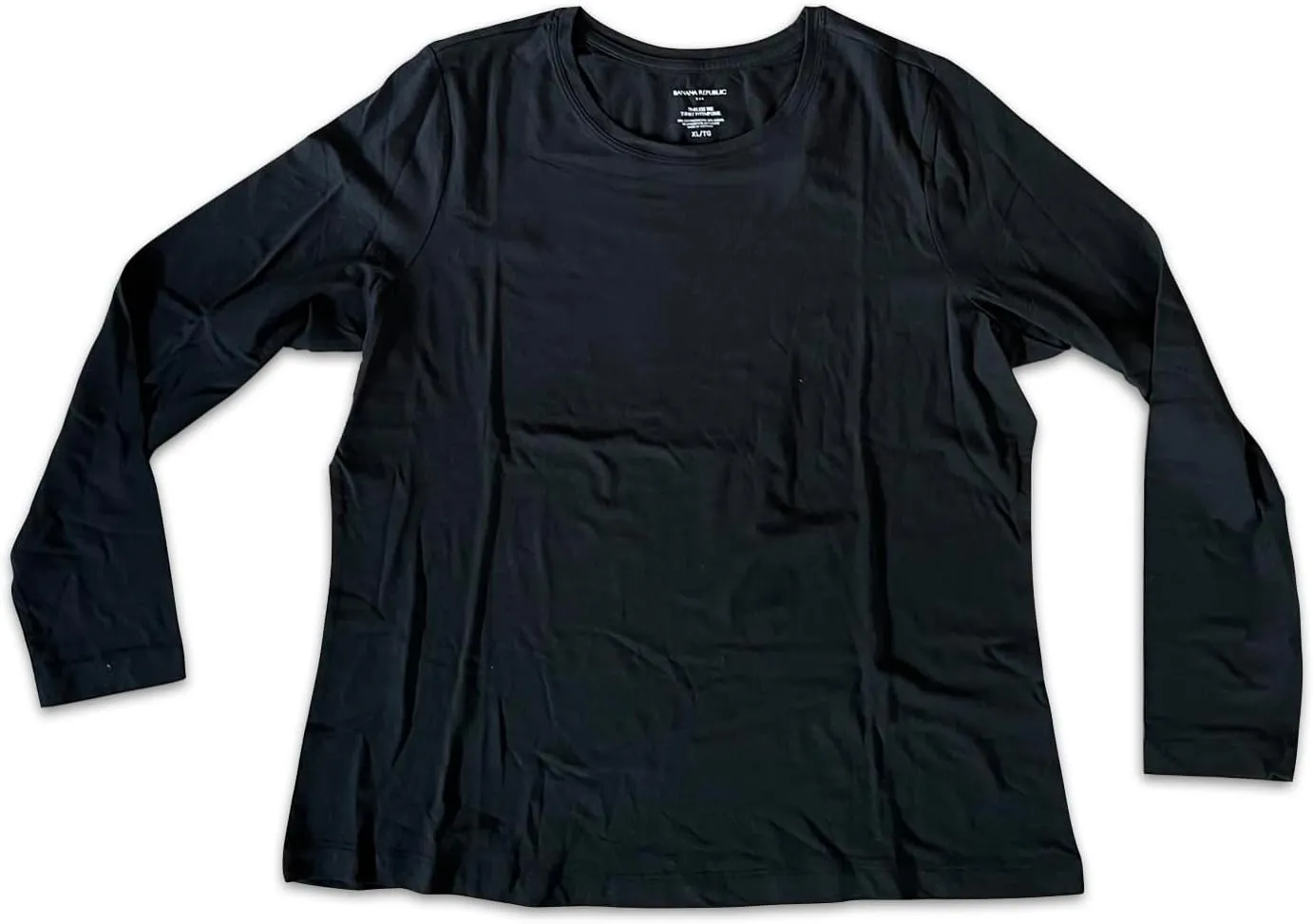 Banana Republic Women's 1-Pack Timeless Long Sleeve Crewneck T-Shirt Semi-Fitted XL Extra Large X-Large Tee Shirt