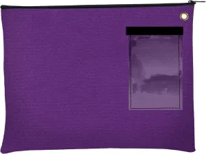 BankSupplies Canvas Interoffice Mailer, 14 oz. - 14W x 11H - Purple - Transit Bag - Large Zipper Bag with Grommet - Use with Padlock or Zip Tie for Security - Interoffice Mail Bag