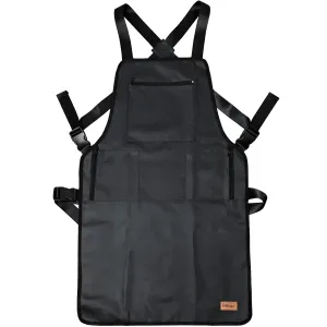 Barber Apron Hair Stylists Tools Apron Professional Waterproof Haircutting Apron with 3 Pockets, Black Universal