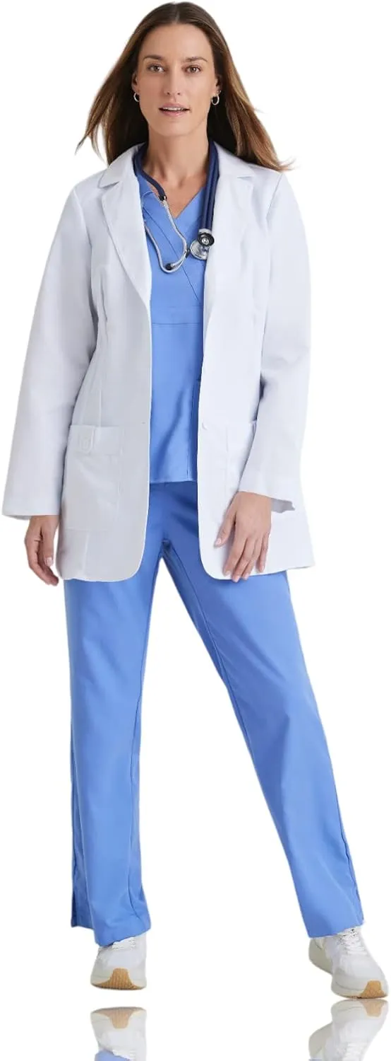 BARCO Grey's Anatomy Scrubs - Hannah Lab Coat for Women, Professional Mid-Length Long Sleeve 31.5" Lab Coat