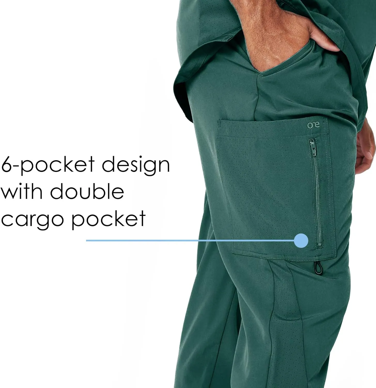 BARCO One Vortex Scrub Jogger for Men - Elastic Waist Eco-Friendly Fabric, Anti-Wrinkle, 4-Way Stretch Men's Scrub Pant