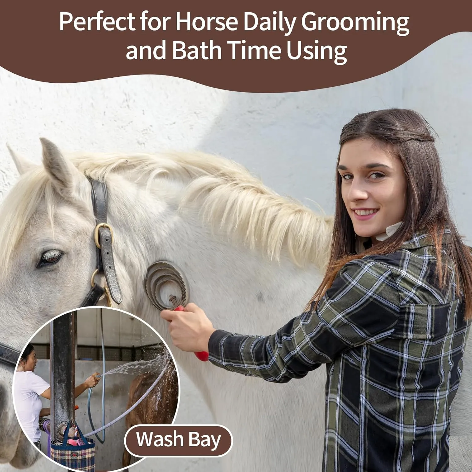 BARN & STABLE Breathable & Waterproof Mesh Horse Grooming Bag with 8 Pockets Tear-resistant Grooming Tote for Horse Grooming Caddy Bag Organizer to Secure Items (Purple)