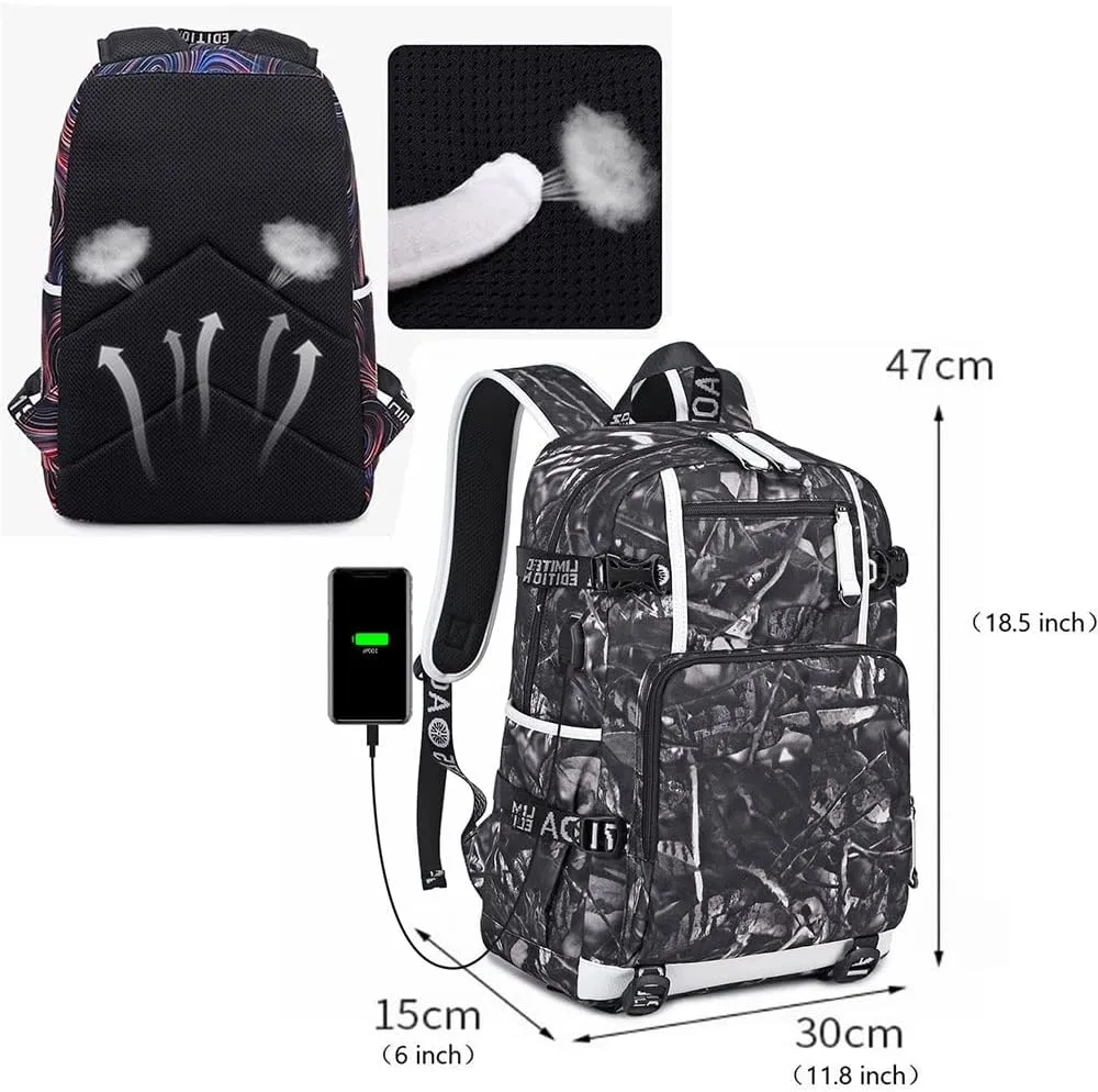 Basketball Player 23 Multifunction Backpack Travel Student Backpack Fans Bookbag For Men Women (A)