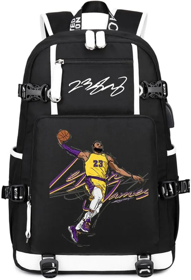 Basketball Player 23 Multifunction Backpack Travel Student Backpack Fans Bookbag For Men Women (A)