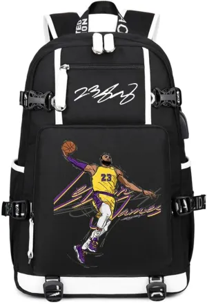Basketball Player 23 Multifunction Backpack Travel Student Backpack Fans Bookbag For Men Women (A)