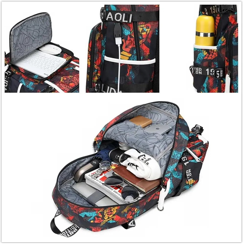 Basketball Player 23 Multifunction Backpack Travel Student Backpack Fans Bookbag For Men Women (A)
