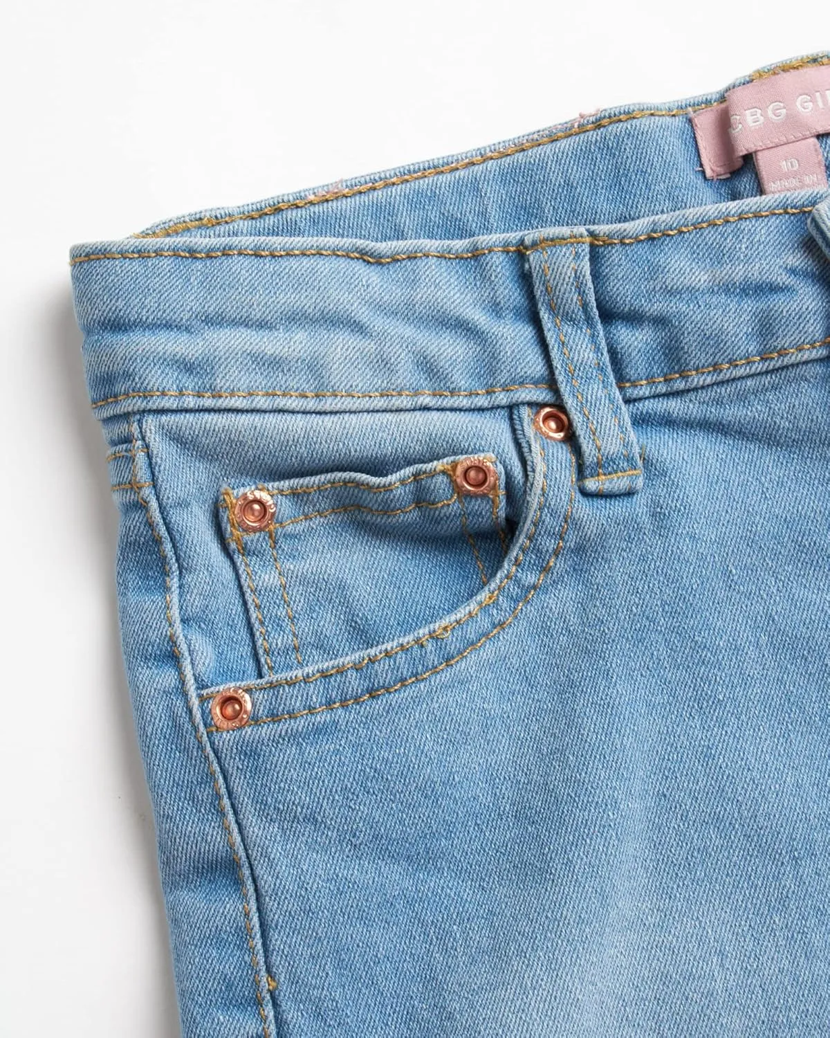 BCBG Girls' Denim Shorts - Roll Cuff Denim Jeans for Girls (Size: 4-14)