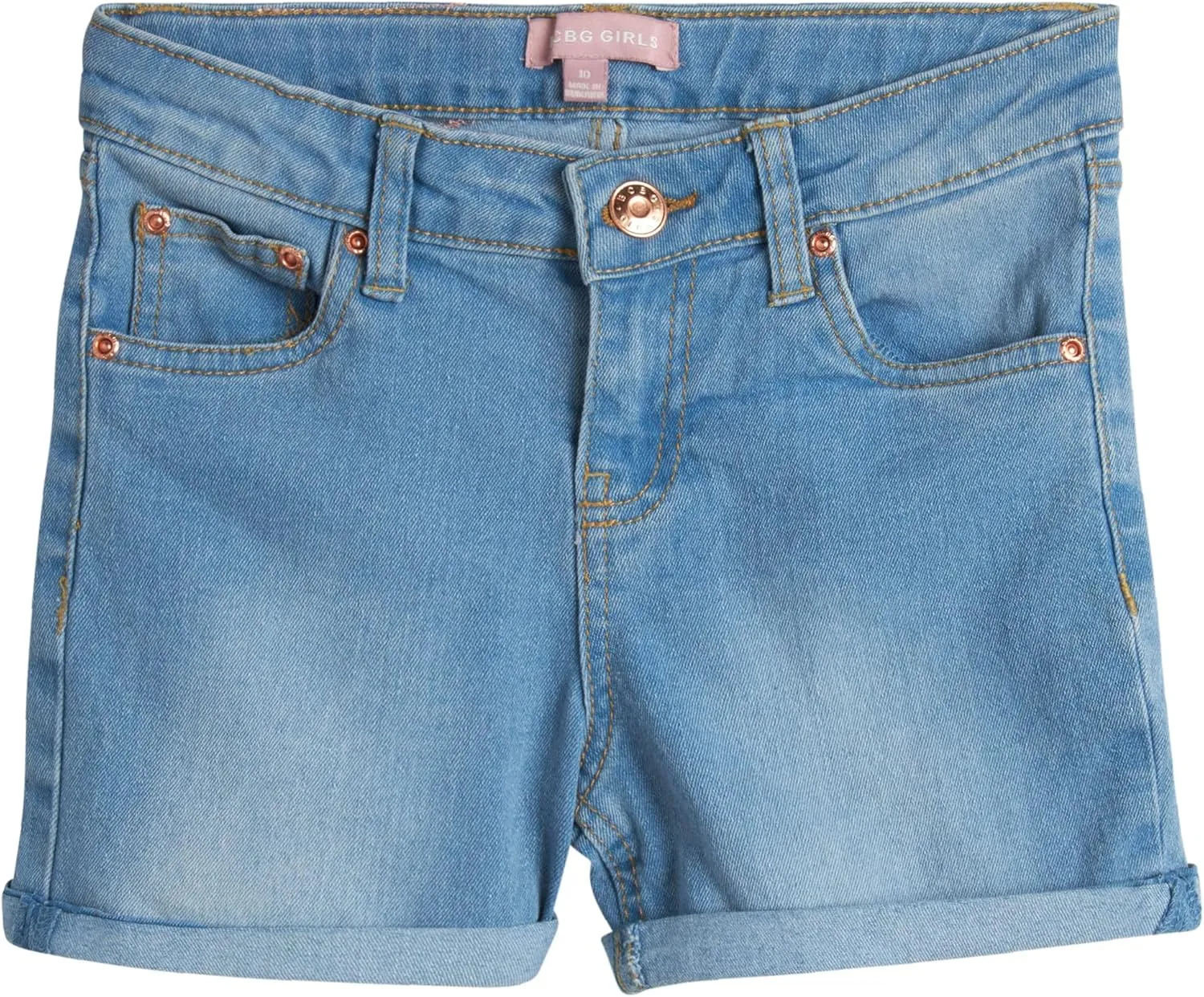 BCBG Girls' Denim Shorts - Roll Cuff Denim Jeans for Girls (Size: 4-14)