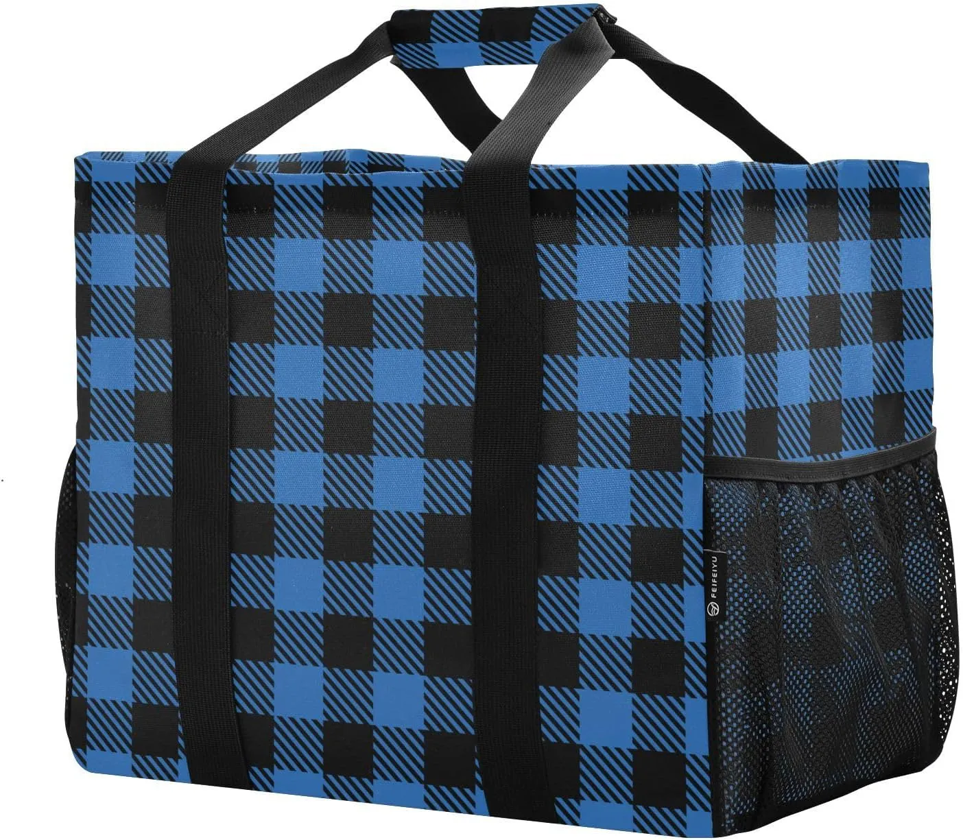Beach Bag for Women Buffalo Plaid Check Red Sandproof Pool Bags Large Canvas Tote Bag with Pocket for Pool Travel Gym Beach