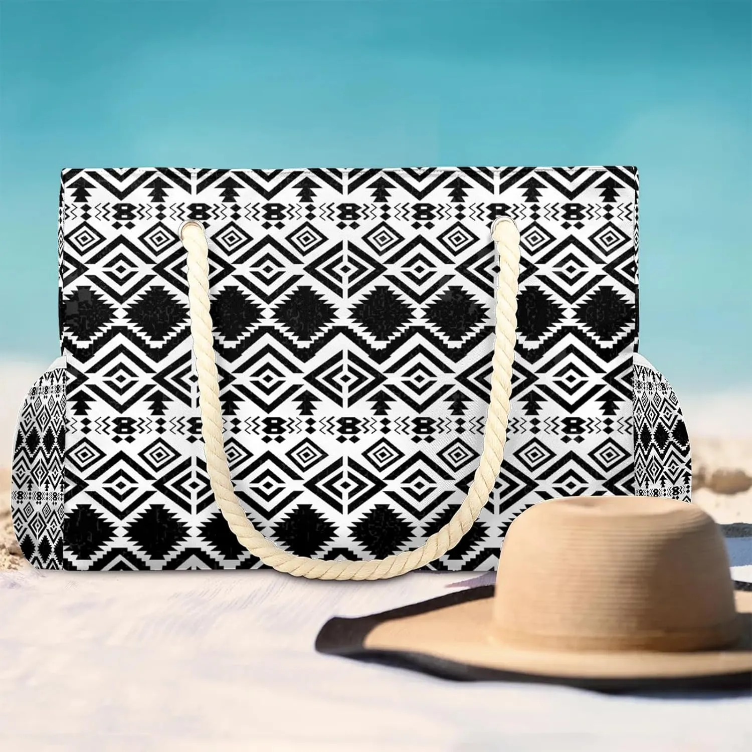 Beach Tote Bags for Women with Zipper Large Pool Bags for Swimming Travel Gym