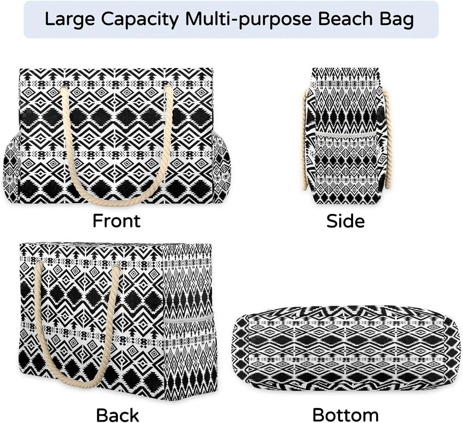 Beach Tote Bags for Women with Zipper Large Pool Bags for Swimming Travel Gym