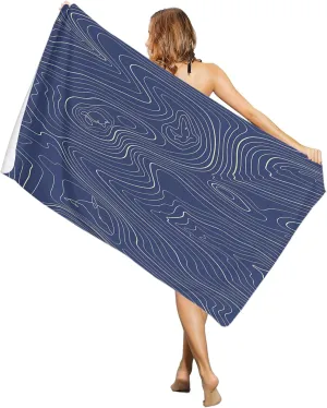 Beach Towel for Kids Adults, Abstract Style Purple Simple Line Mountain Range Extra Large Towels Blanket Picnic Blanket Swim Pool Towel Soft Beach Towels Travel Beach Towel 35x71in