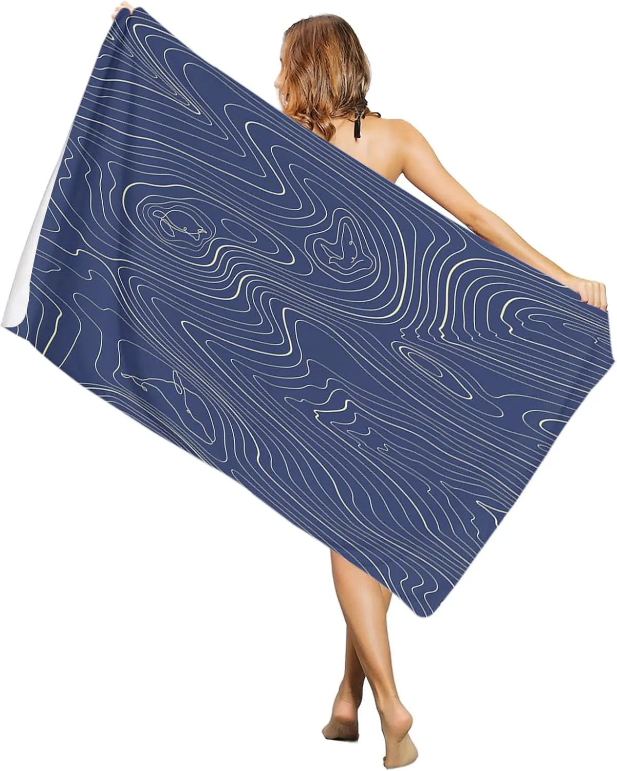 Beach Towel for Kids Adults, Abstract Style Purple Simple Line Mountain Range Extra Large Towels Blanket Picnic Blanket Swim Pool Towel Soft Beach Towels Travel Beach Towel 35x71in