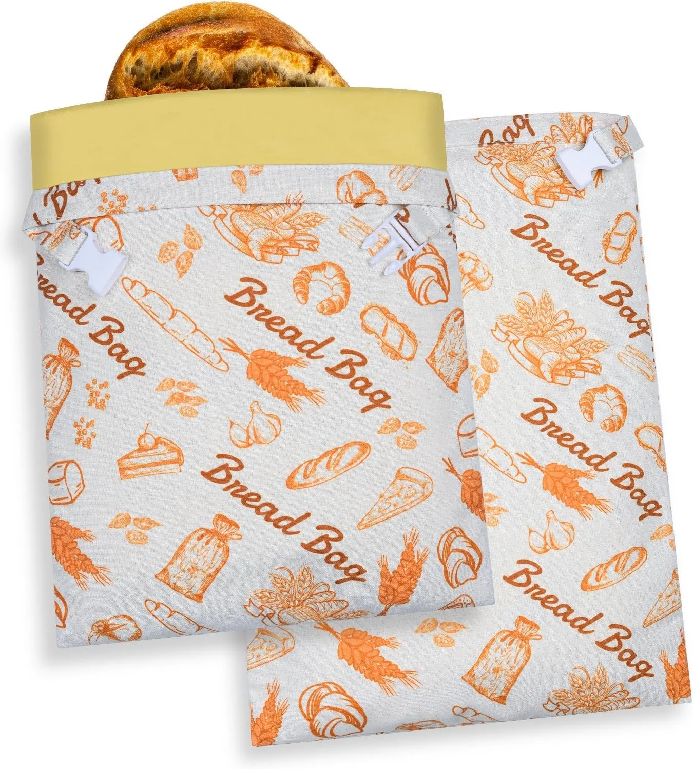 Beautiful 2 Packs Reusable Beeswax Bread Bags for Homemade Sourdough Bread - Keep Your Loaf Fresh for Days - Extra Large and Easy to Clean Cotton Storage Bag, The Perfect Fresh Keeping, XL 17x13 Inch