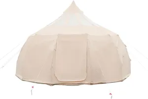 Bell Tent, Family Camping Tent 3000mm PU Waterproof Tipi Tent Camping Shelter Multifunctional for Camping Hiking Garden 4m/5m/6m