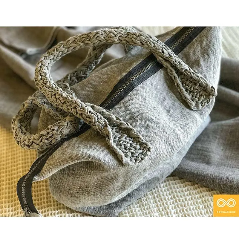 Bespoke Handmade 100% Organic French Linen Handbag (CLAREMONT)