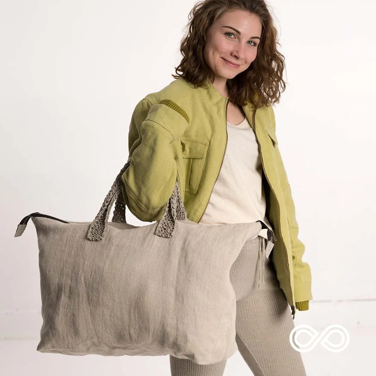 Bespoke Handmade 100% Organic French Linen Handbag (CLAREMONT)