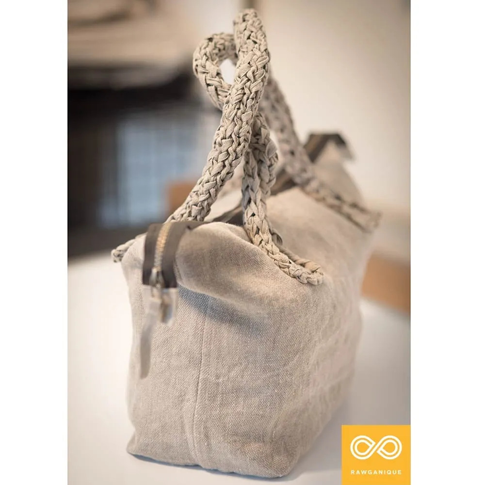 Bespoke Handmade 100% Organic French Linen Handbag (CLAREMONT)