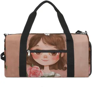 Big Eyes Girl Gym Bag for Men Women Water Resistant Duffle Bag Travel Lightweight Bag for Travel Sports