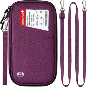 BKNOOU Passport Holder Family Rfid Blocking Travel Document Organizer,Travel Passport Wallet Multiple Passport Holder for Traveling,Family passport holder for 2 4 6 8,Passport Organizer for Men Women