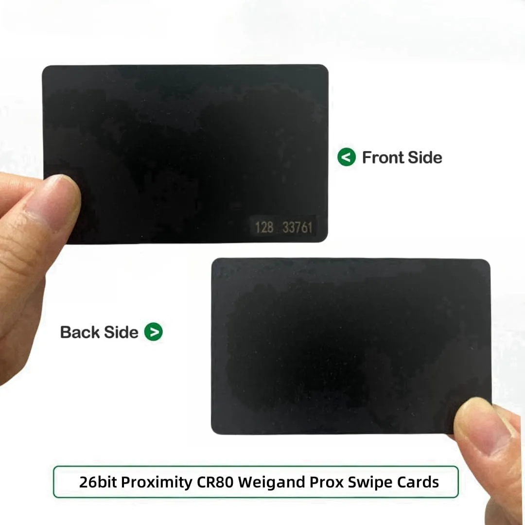 Black 26 Bit Proximity CR80 Cards Weigand Prox Swipe Cards Compatable with ISOProx 1386 1326 H10301 Format Readers. Works with The Many of Access Control Systems(100)