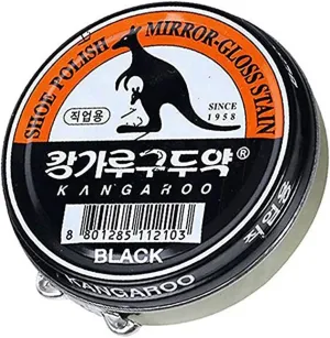 (Black Color) Kangaroo Shoe Boots Dyes Polishes Mirror-Gloss Stain Shine Wax for Professional