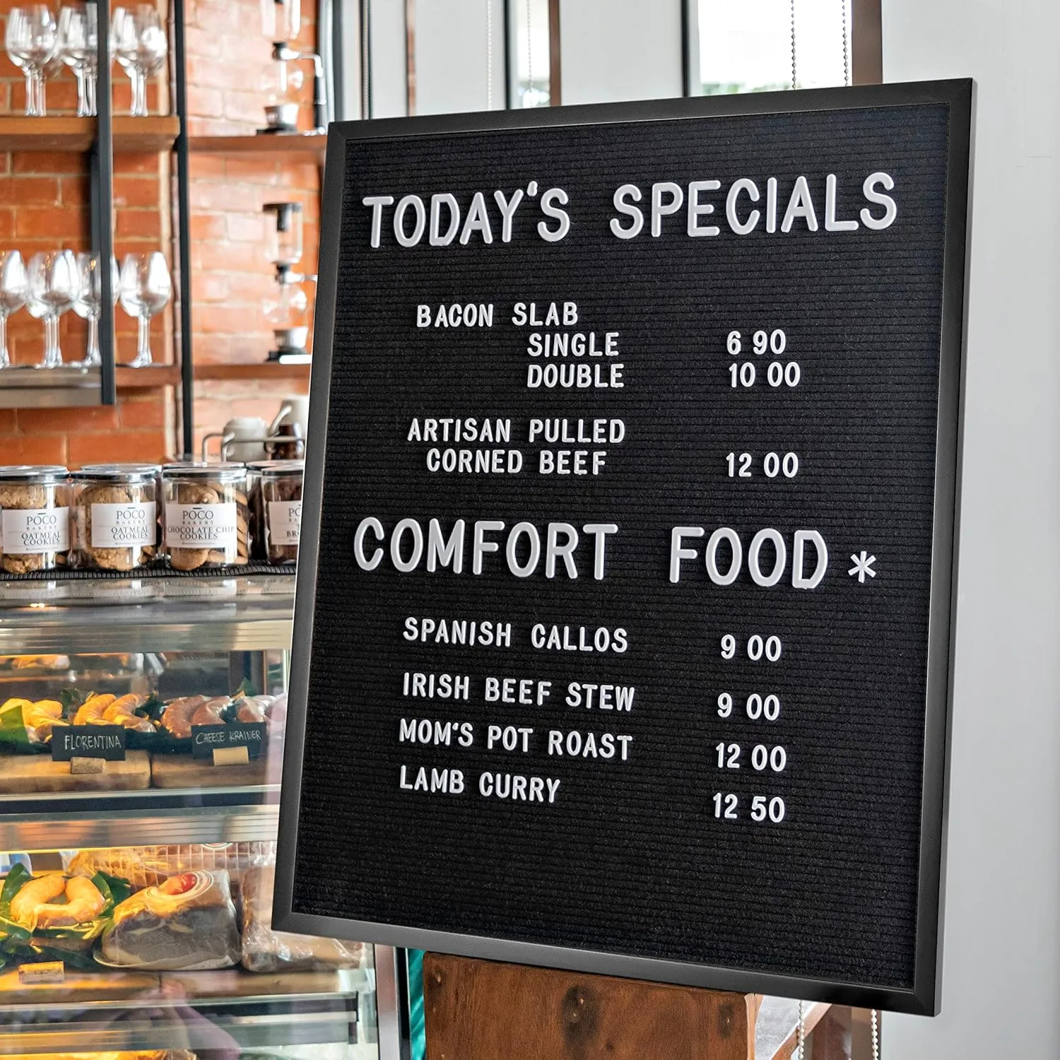 Black Large Letter Board 24x30 Inch, Big Felt Menu Board, Large Felt Letter Board, Menu Board, Message Board, Black Sign Display