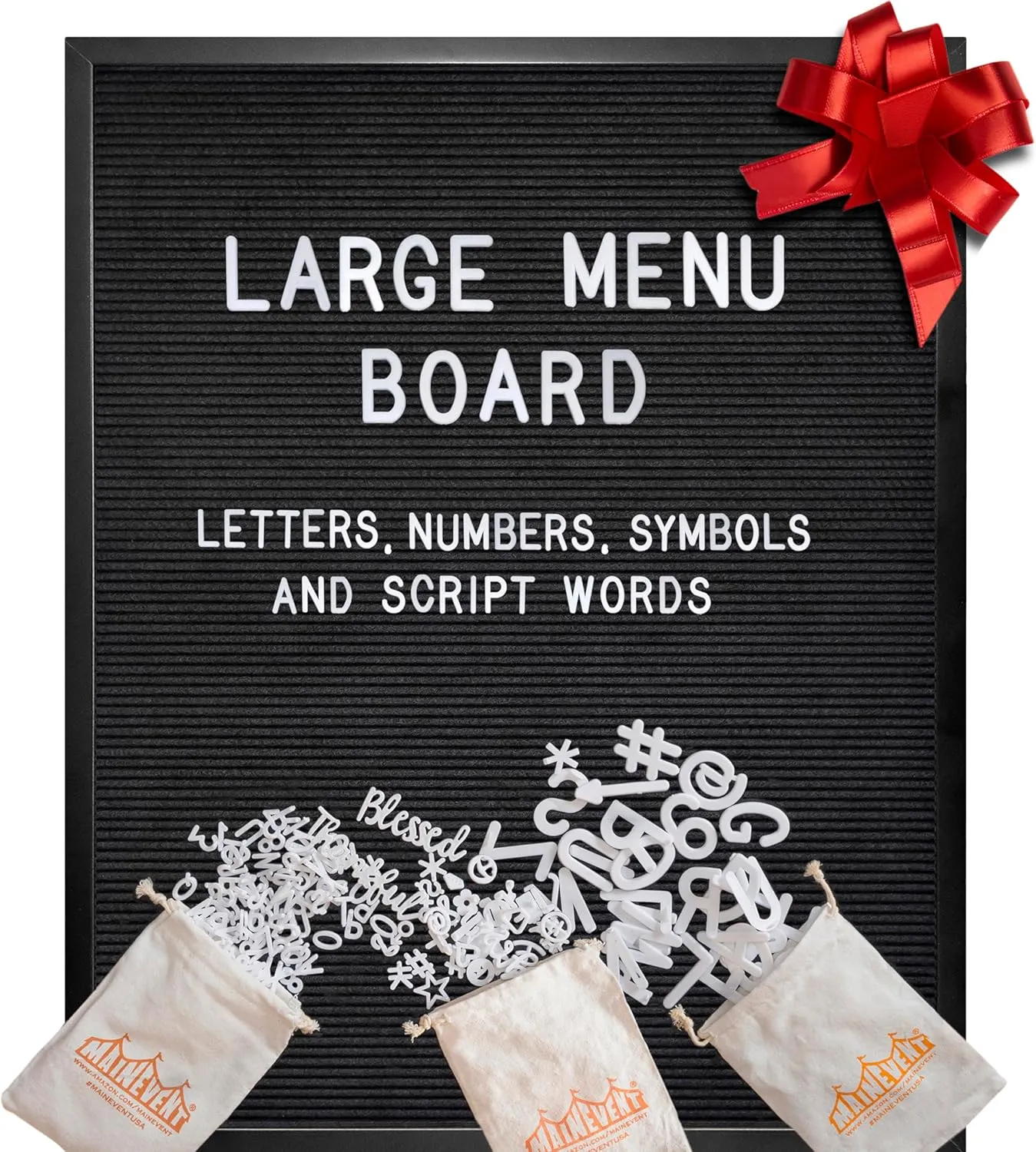 Black Large Letter Board 24x30 Inch, Big Felt Menu Board, Large Felt Letter Board, Menu Board, Message Board, Black Sign Display