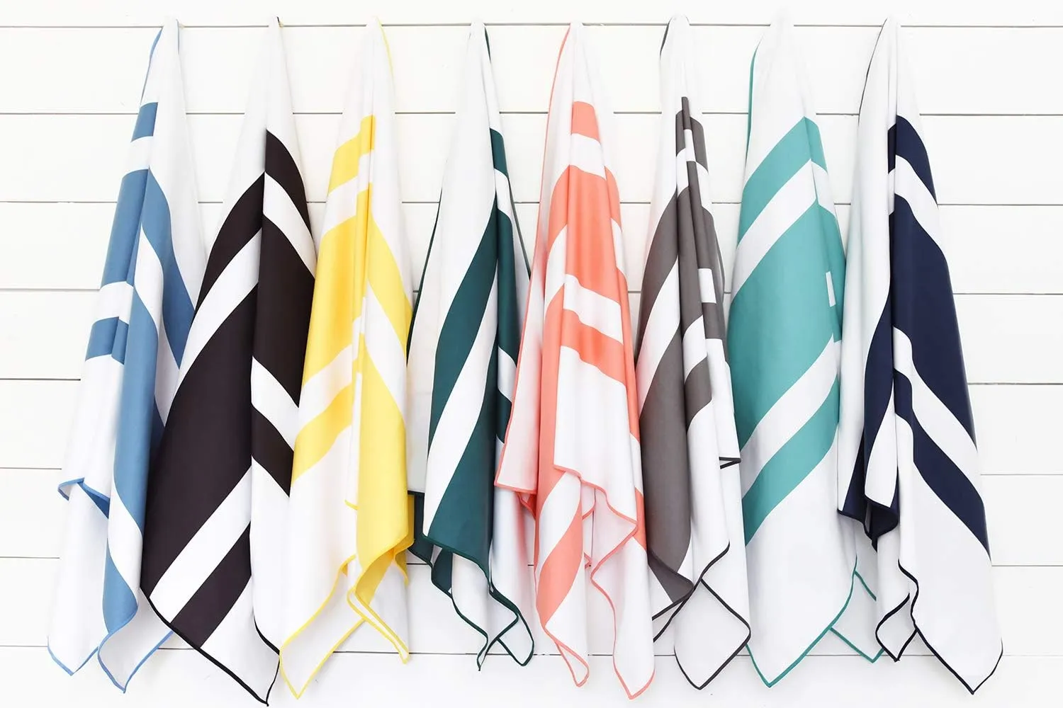 Black Microfiber Beach Towel by Laguna Beach Textile Co - Sand Free, Light Weight Striped Pool Towel - Perfect for Yoga, Gym, Beach, Pool - Extra Large, 35" x 75" - Noir