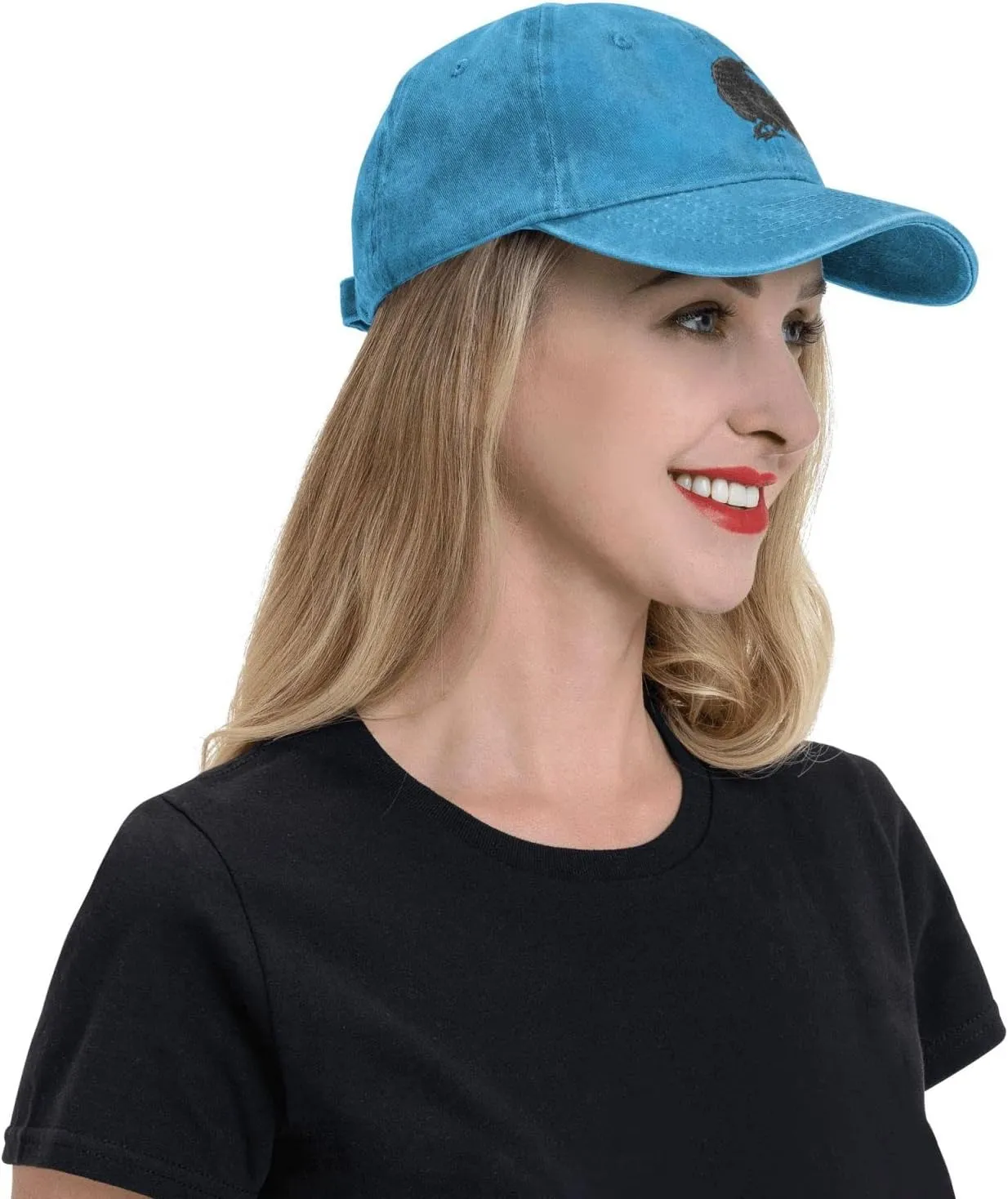 Black Raven Baseball Cap for Men Women Hats Adjustable Denim Hat Dad Hat