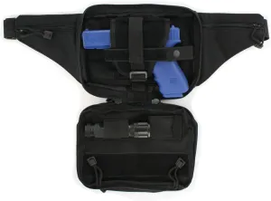 Black Tactical Pistol Concealment Fanny Pack - CCW Concealed Carry Gun Pouch with Holster