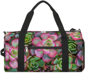 Blooming Southwest Cactus Succulents Gym Bag for Men Women Lightweight Duffel Bag Sports Workout Bag for Travel Yoga