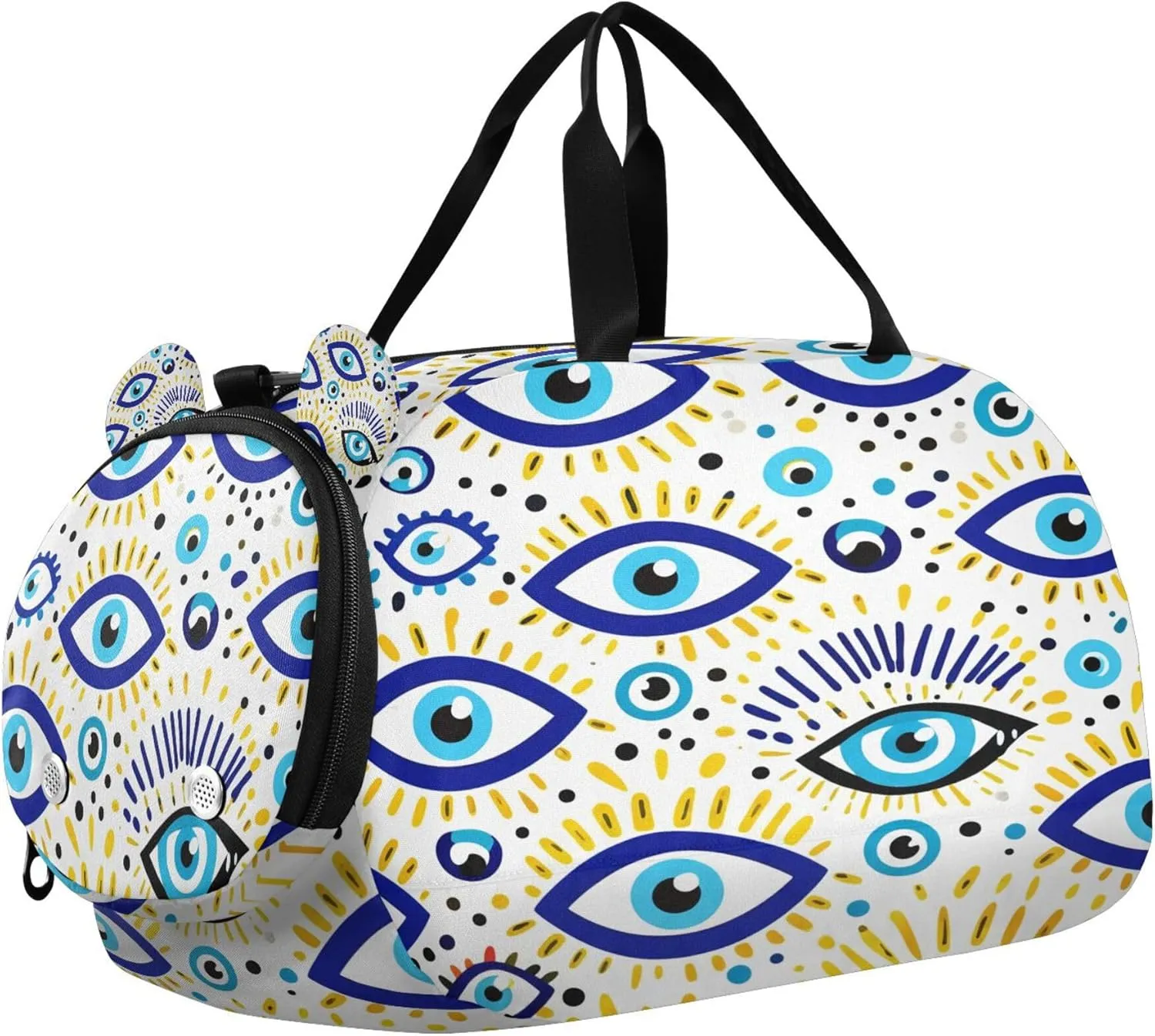Blue Eye Kids Overnight Sports Duffel Bags with Shoe Compartment & Wet Pocket Travel Sport Gym Bag for Girls Boys