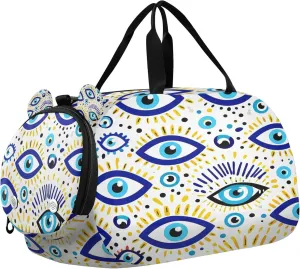 Blue Eye Kids Overnight Sports Duffel Bags with Shoe Compartment & Wet Pocket Travel Sport Gym Bag for Girls Boys