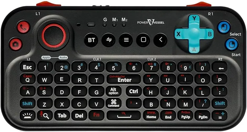 Bluetooth Pocket Keyboard V2 with Jog Mouse and Audio, Black, Remote Wireless Controller Compatible with Smartphone, Laptop, Tablet, Nvidia Shield TV, Xiaomi TV Stick, Mi Box, Fire TV