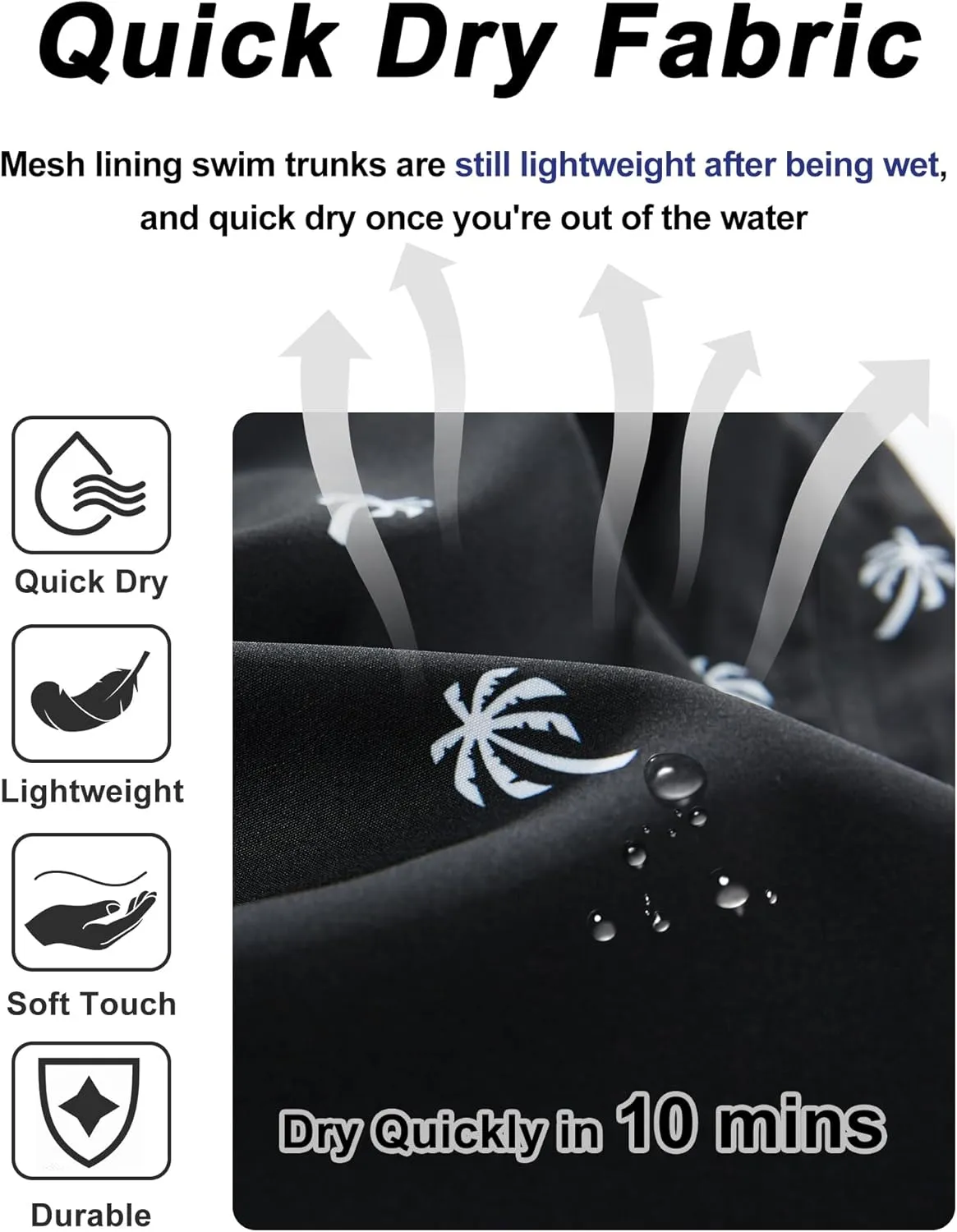 BOJIN Mens Swim Trunks 9" Quick Dry Stretch Swim Shorts Mesh Lining Bathing Suits Swimwear Beach Shorts with Pockets