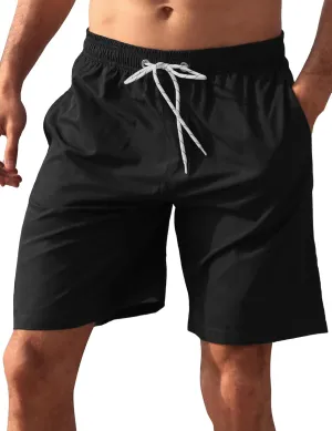 BOJIN Mens Swim Trunks 9" Quick Dry Stretch Swim Shorts Mesh Lining Bathing Suits Swimwear Beach Shorts with Pockets