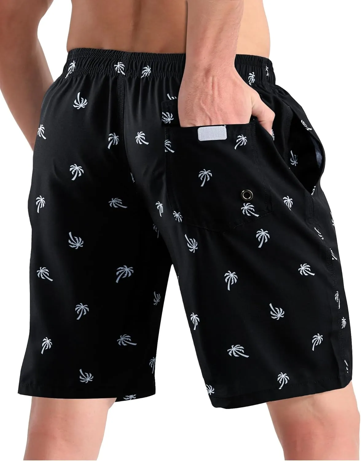 BOJIN Mens Swim Trunks 9" Quick Dry Stretch Swim Shorts Mesh Lining Bathing Suits Swimwear Beach Shorts with Pockets