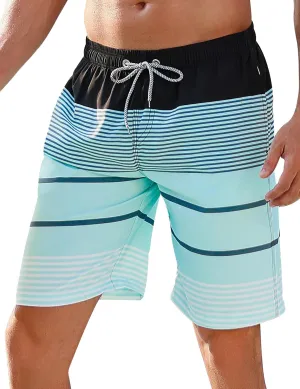 BOJIN Mens Swim Trunks 9" Quick Dry Stretch Swim Shorts Mesh Lining Bathing Suits Swimwear Beach Shorts with Pockets