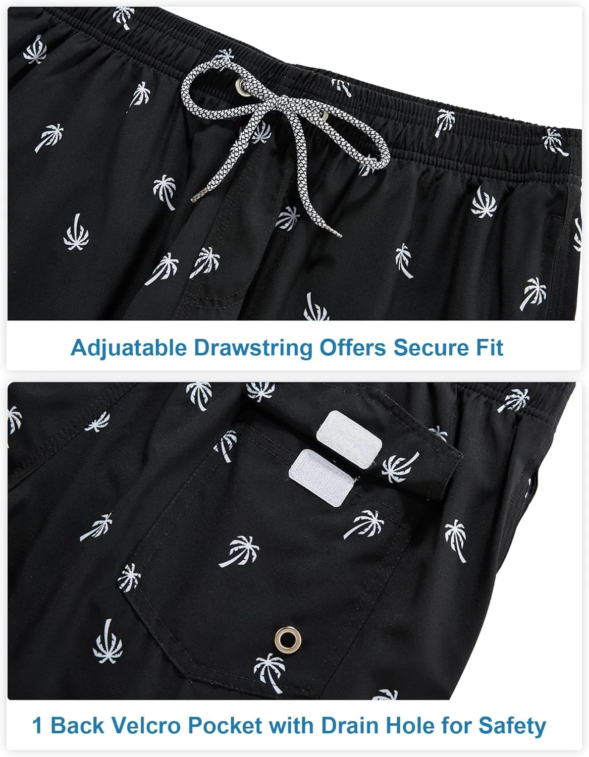 BOJIN Mens Swim Trunks 9" Quick Dry Stretch Swim Shorts Mesh Lining Bathing Suits Swimwear Beach Shorts with Pockets