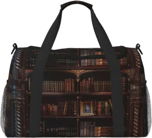 Bookshelf Travel Duffel Bag Tote Bag Sports Gym Bag For Women And Men