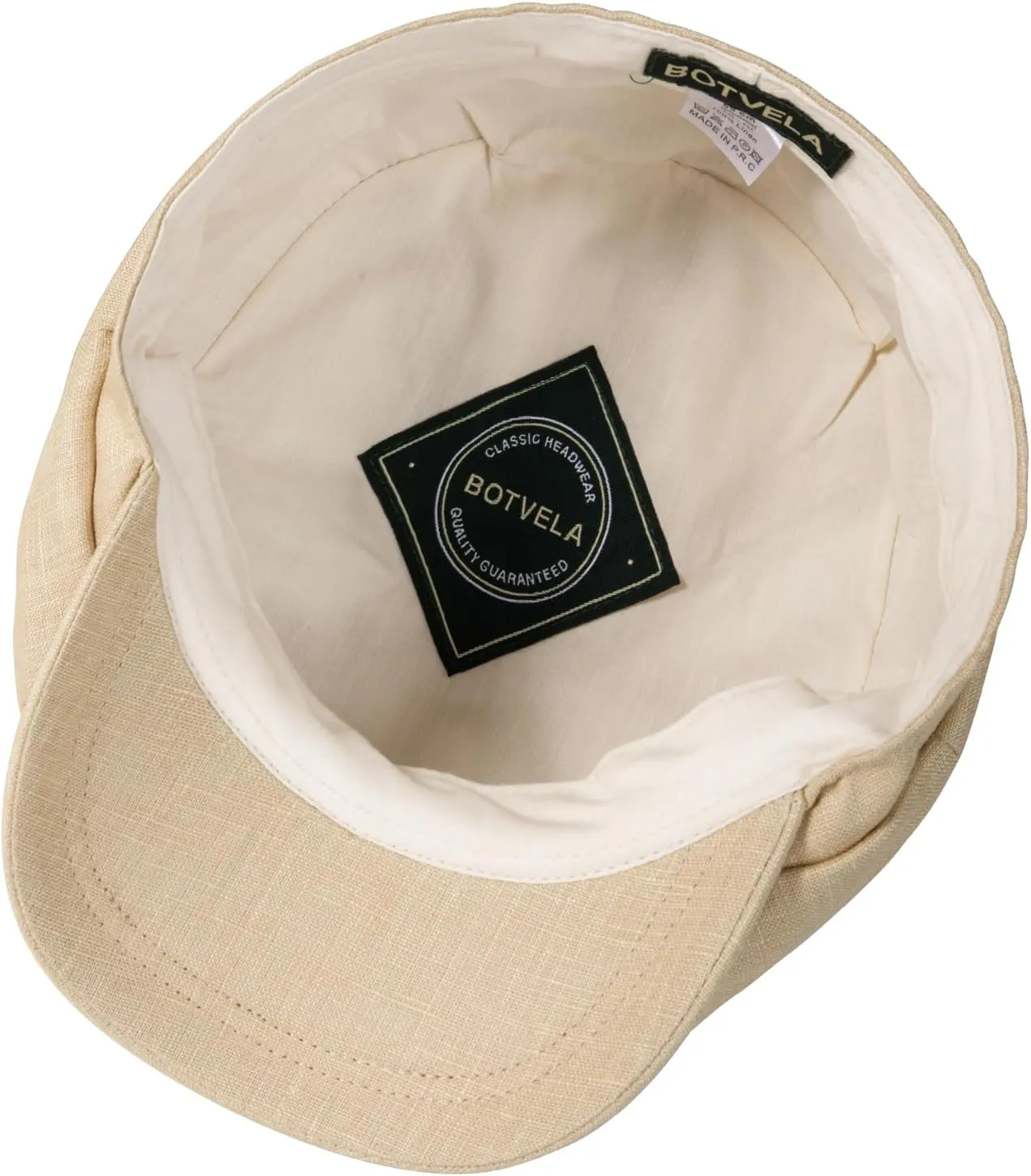 BOTVELA Men's Linen Newsboy Cap Herringbone Breathable Summer Hat