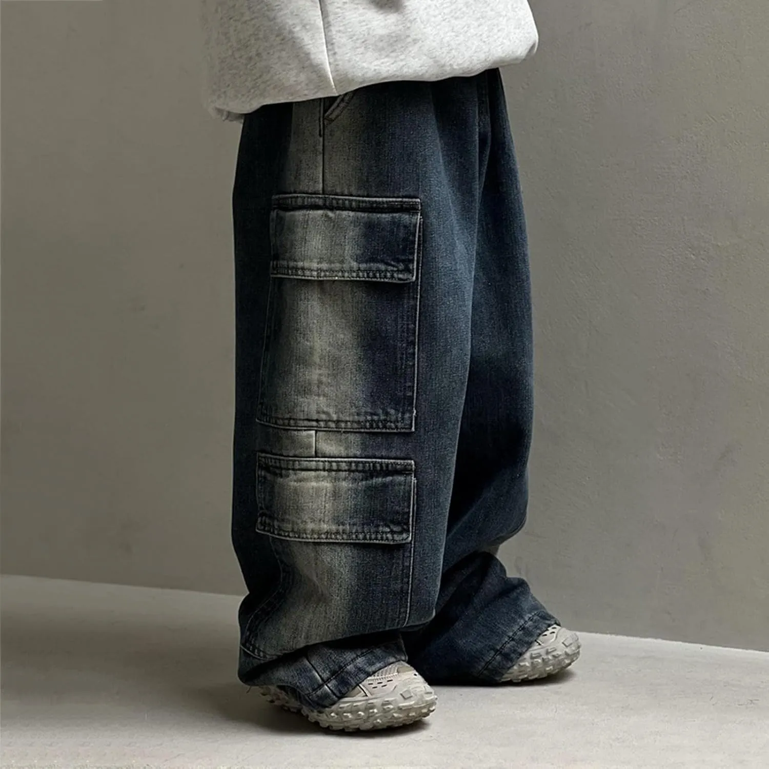 Boys Baggy Jeans Kids Y2K Casual Straight Wide Leg Cargo Jeans Loose Denim Pants Trousers 5 6 7 8 9 10 12