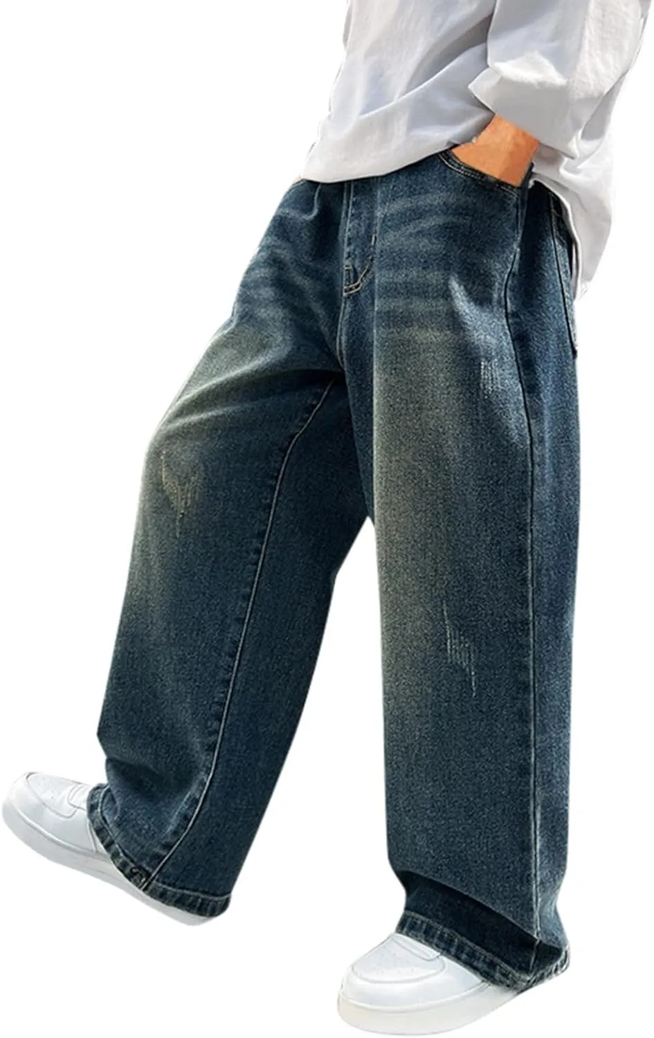 Boys Baggy Jeans Kids Y2K Casual Straight Wide Leg Cargo Jeans Loose Denim Pants Trousers 5 6 7 8 9 10 12