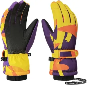 Boys Girls Ski Snow Gloves Waterproof Winter Insulated Thermal Kids Snowboard Gloves for Skiing Snowboarding Ice Skating Snow Sleds Extreme Cold Weather Ski Gear