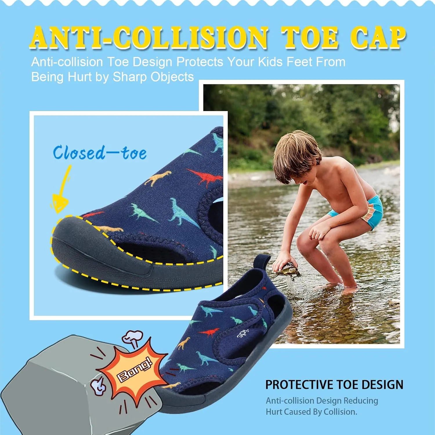 Boys Girls Water Shoes Quick-Dry Cute Beach Swim Pool Shoes