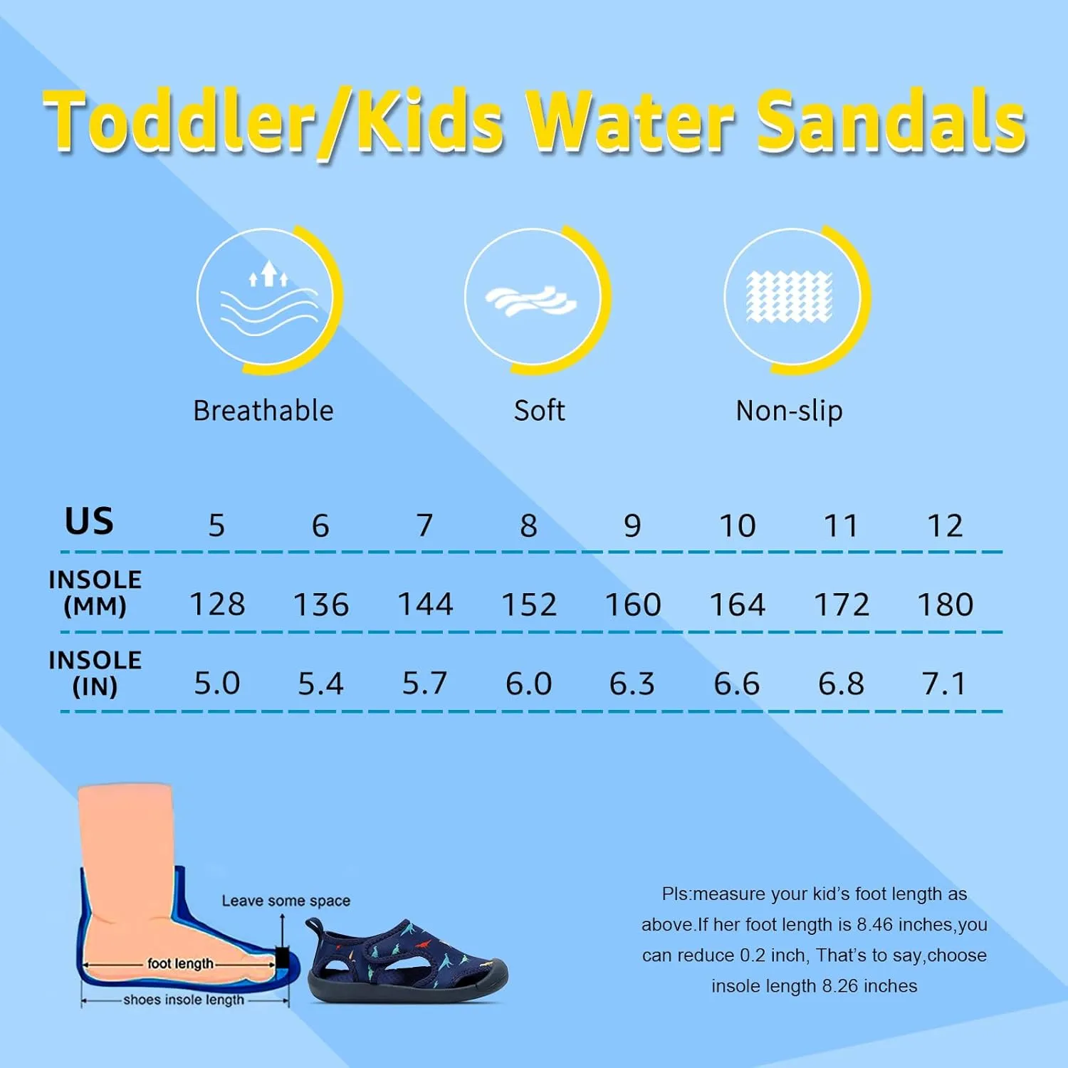 Boys Girls Water Shoes Quick-Dry Cute Beach Swim Pool Shoes